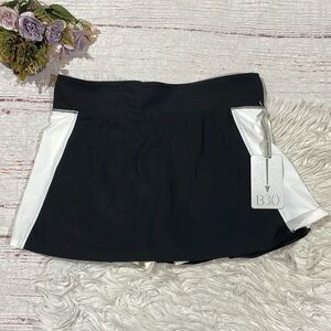 NWT B3.0 Black White Classic Knife Pleat Tennis Skort Skirt